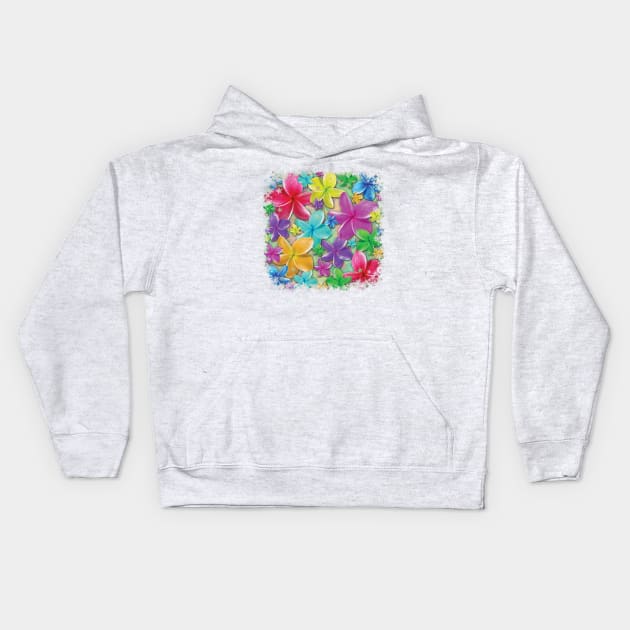 Plumerias Flowers Dream Kids Hoodie by BluedarkArt